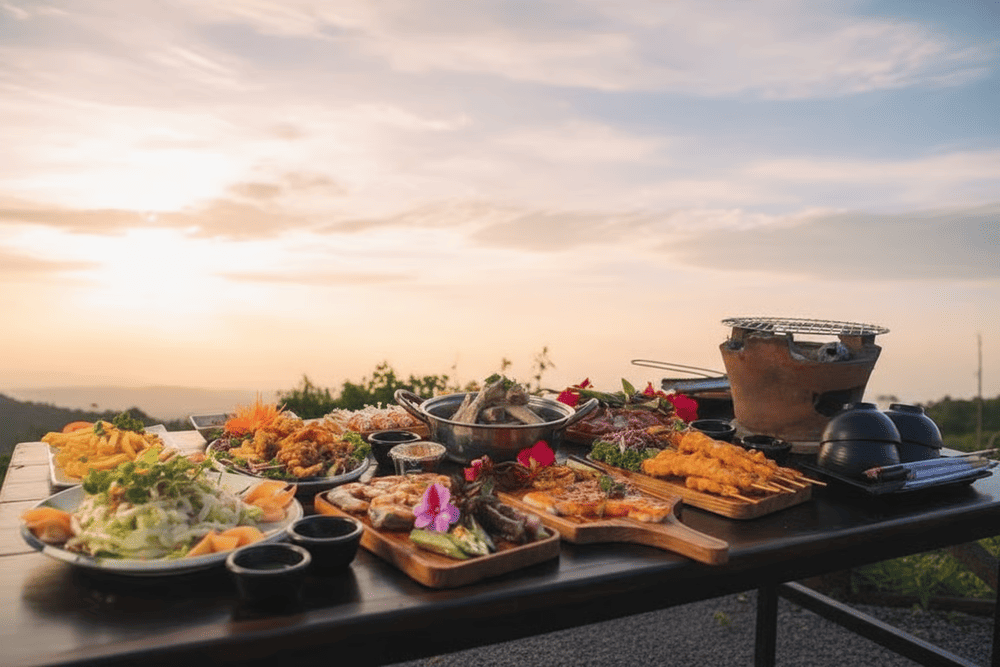 Thưởng thức đồ nướng thơm ngon tại những qu&aacute;n nhỏ ven đường ở x&oacute;m L&egrave;o